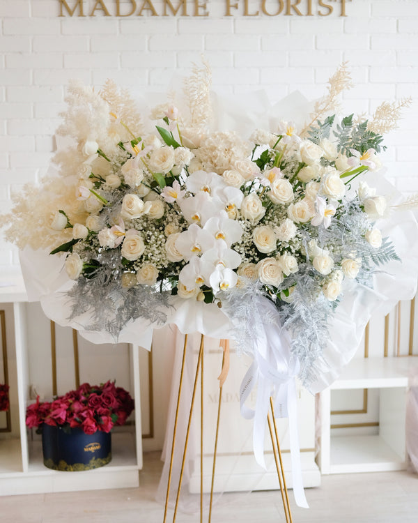 White Skies Standing Bouquet