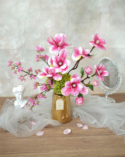 Beautiful Magnolia Artificial Flower Vase