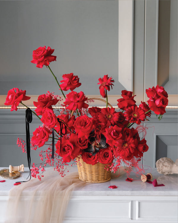 Scarlet Seduction Floral Basket
