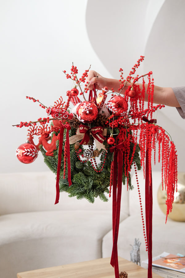 Scarlet Christmas Wreath