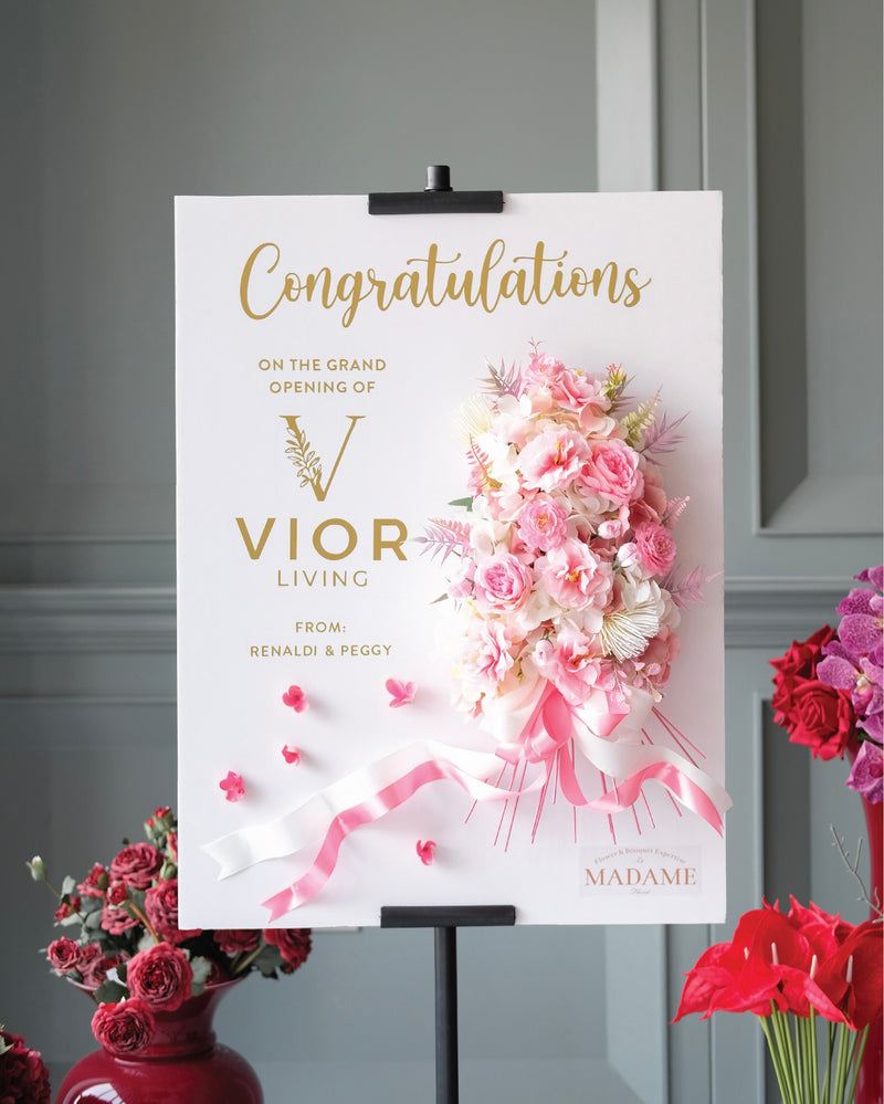 Blush Elegance Artificial Flower Board