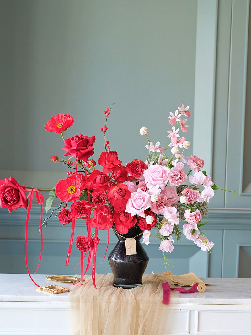 Crimson Whisper Artificial Vase