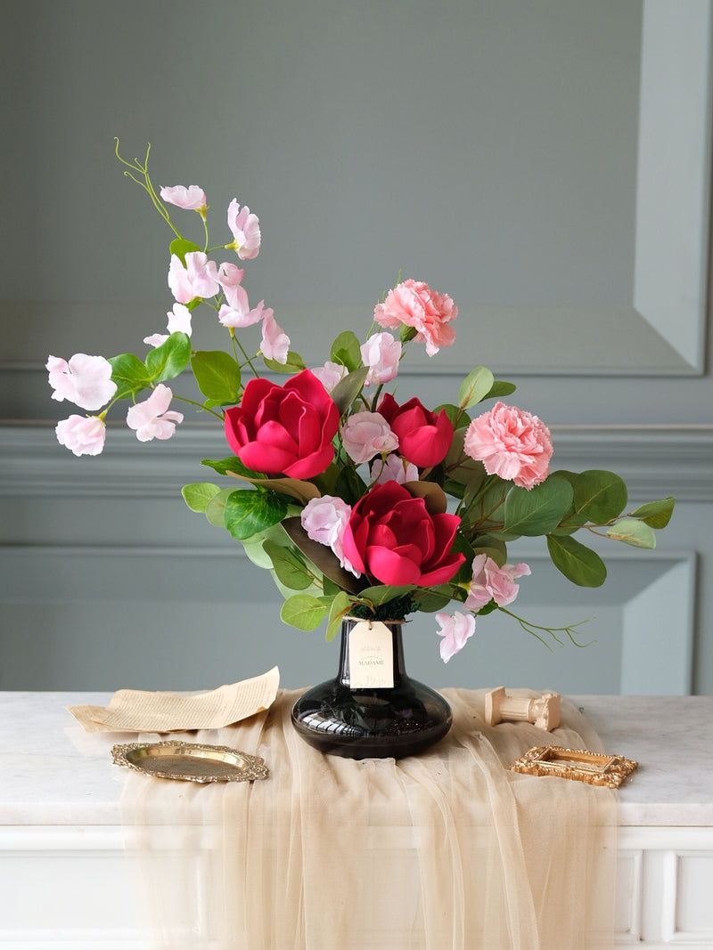 Crimson Serenity Artificial Vase