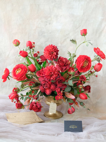 Red Flame Ranunculus Artificial Flower