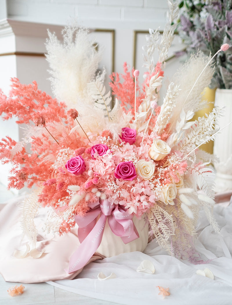 Blushing Pink Dried Flower Vase