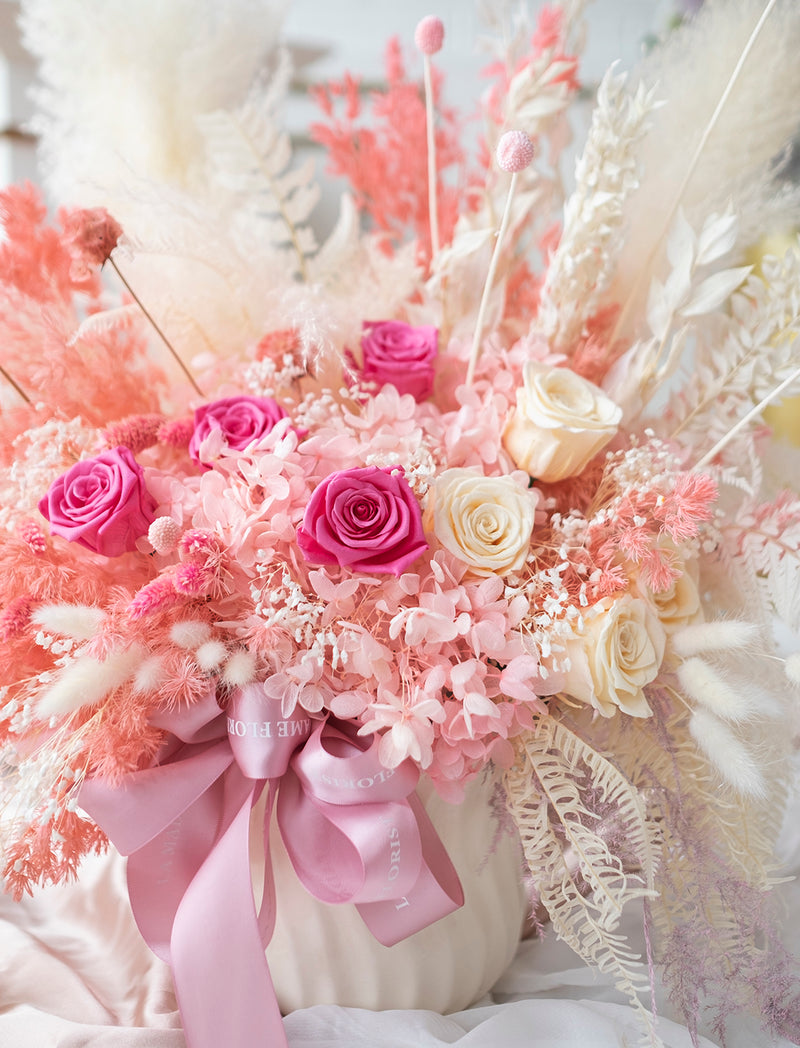 Blushing Pink Dried Flower Vase
