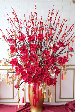 Beautiful Magnolia CNY Artificial Vase