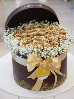 The Beauty Of Gold Roses Paradise Blossom Box