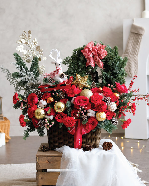 Santa's Reindeer Christmas Basket