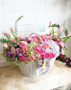 Whimsical Garden Floral Basket