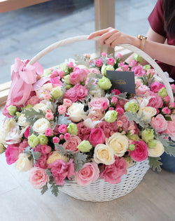 Luxury Magical Pink Garden Floral Basket
