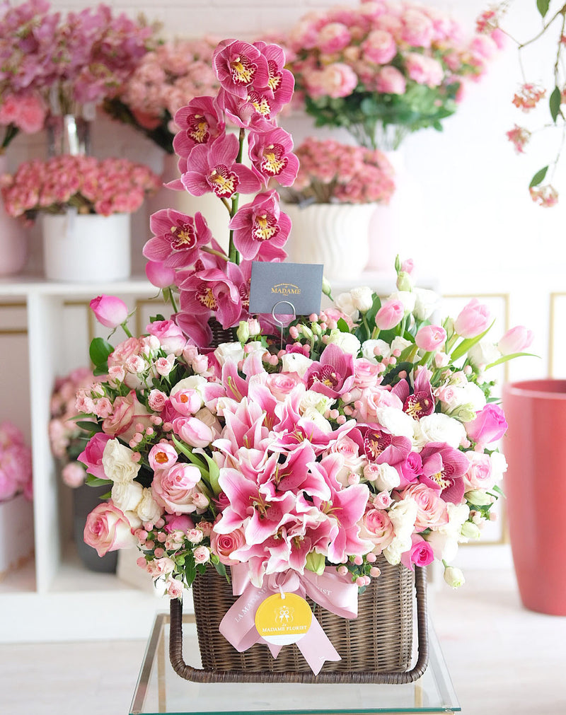 Pink Berry Radiance Floral Basket
