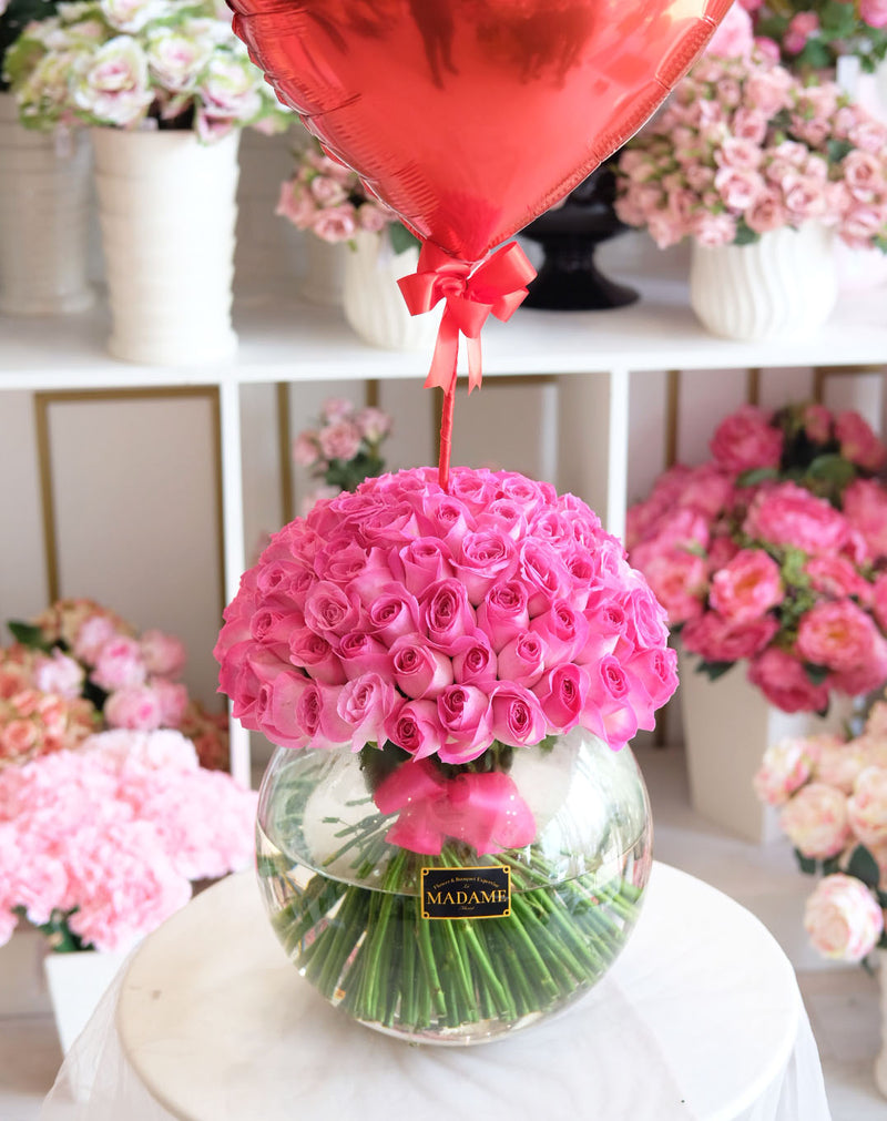 Romantic Blossom Glass in Pink Fuchia